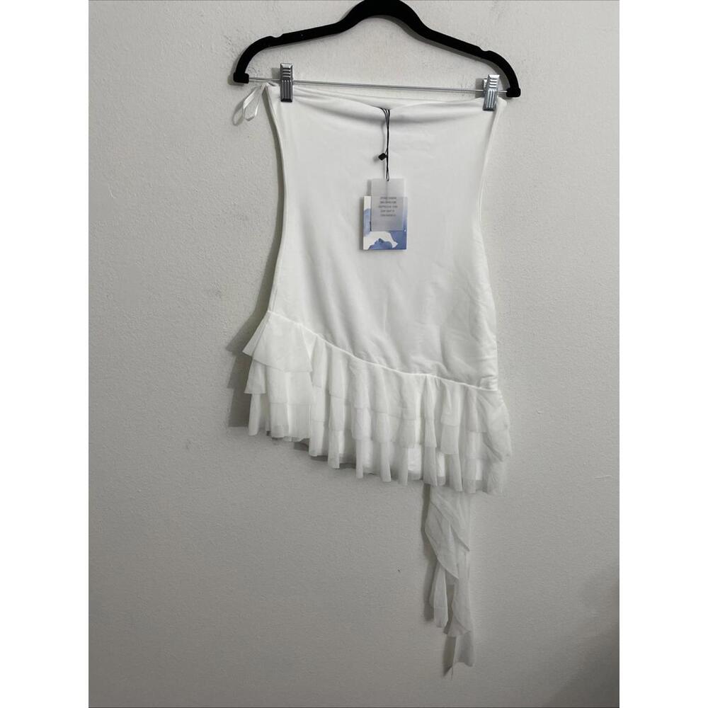 Majorelle Clara Strapless Mini Dress Ruffle Ivory Sz S NWT $188msrp - Picture 8 of 9